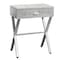 Monarch Specialties Accent Table - 24"H / Grey Cement / Chrome Metal I 3264 - alternate 1